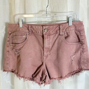 American Eagle Outfitters Mauve Distressed Jean Shorts | Size 14 💕